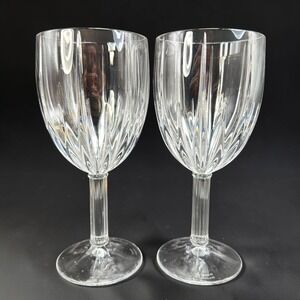 Waterford Crystal Sonesta Cups Goblets Pair 7 Inch Ribbed‎ Stem Set of 2 Clear